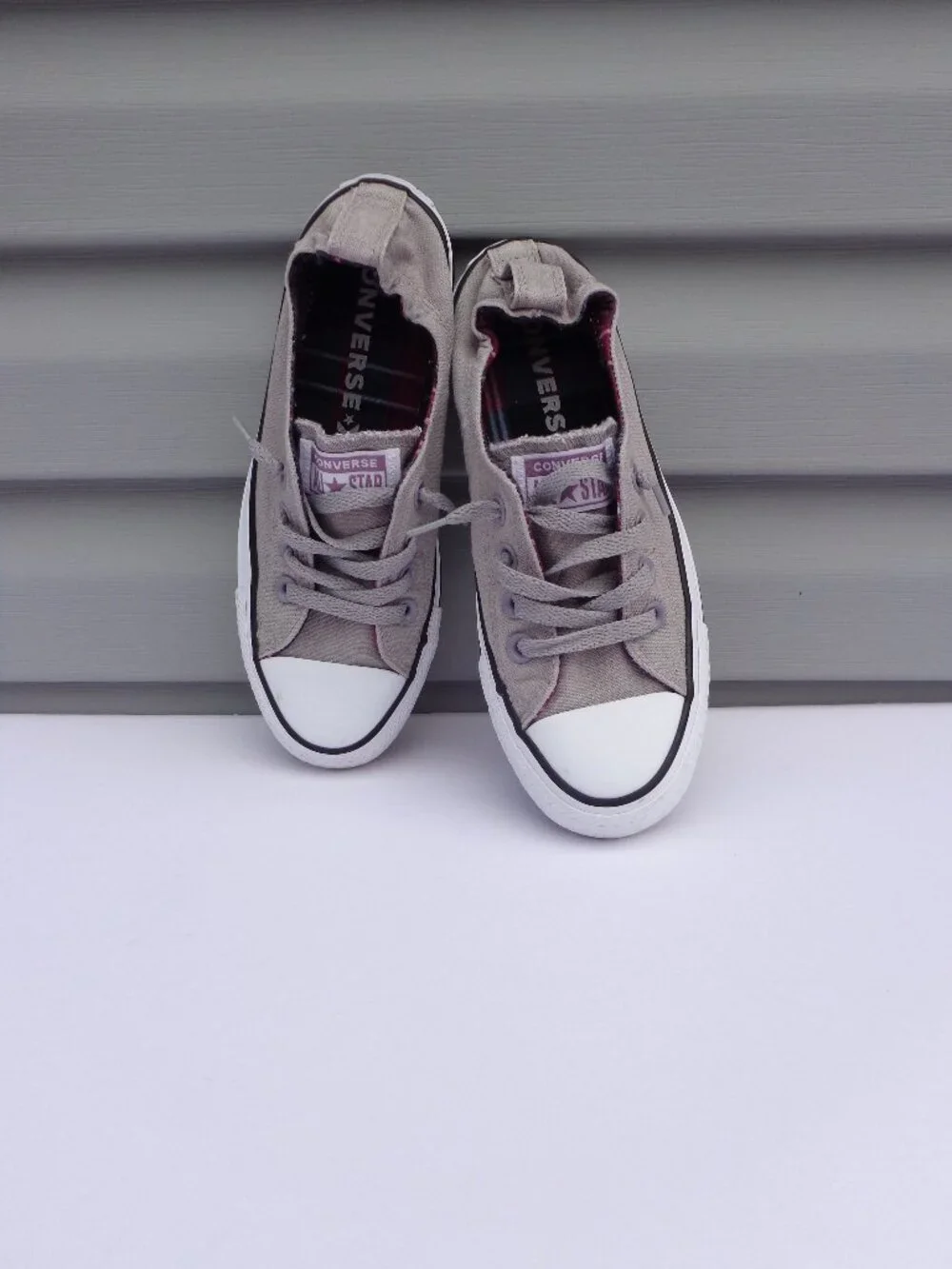 Converse Chuck Taylor All Star Shoreline Slip on Gray Shoes Sneakers Womens Sz 6